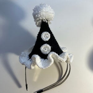 Crochet clown hat