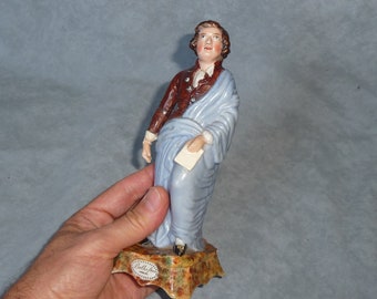 rare antique porcelain figurine young Beethoven Bethofen famous composer musician  mid 19th c probably czech bohemian