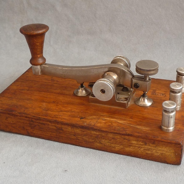 antique hungarian railroad station or post office telegraph morse code key morsetaste 1930s telegraphen