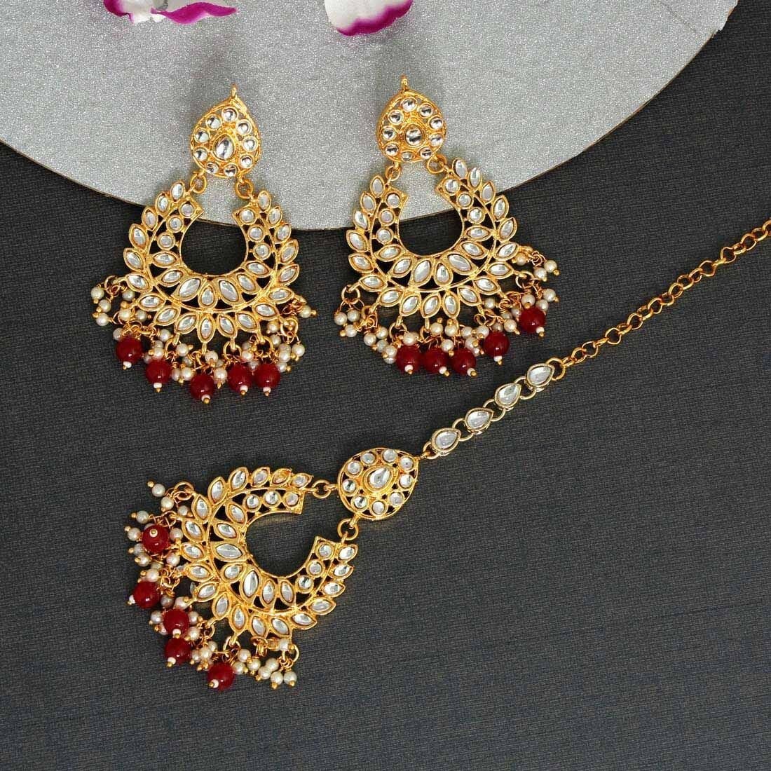 Desi jewelry set Maangtikka earring set for pakistani indian Etsy