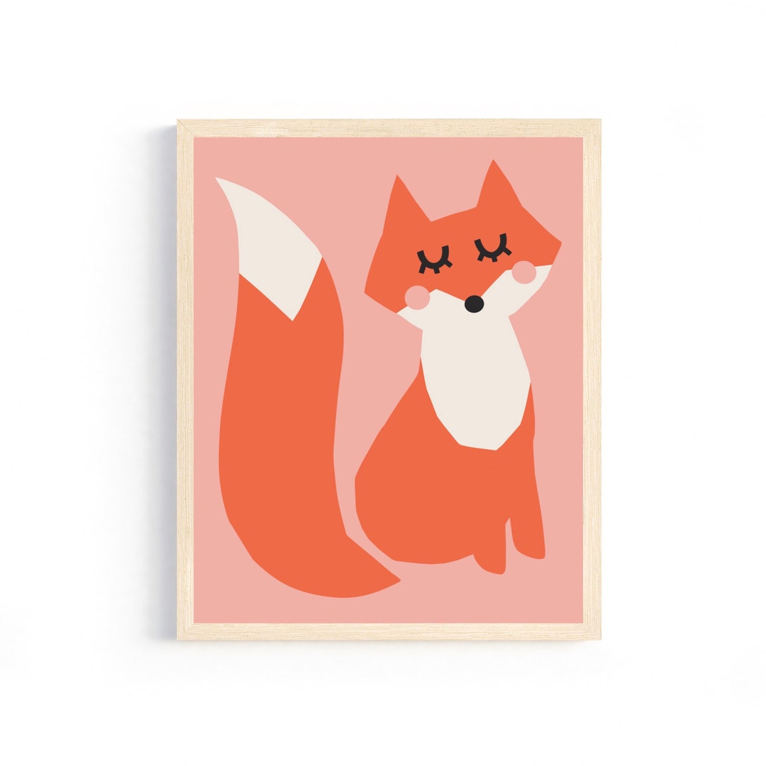 Fox Print Abstract Art Nursery Art Kids Room Print Etsy Canada