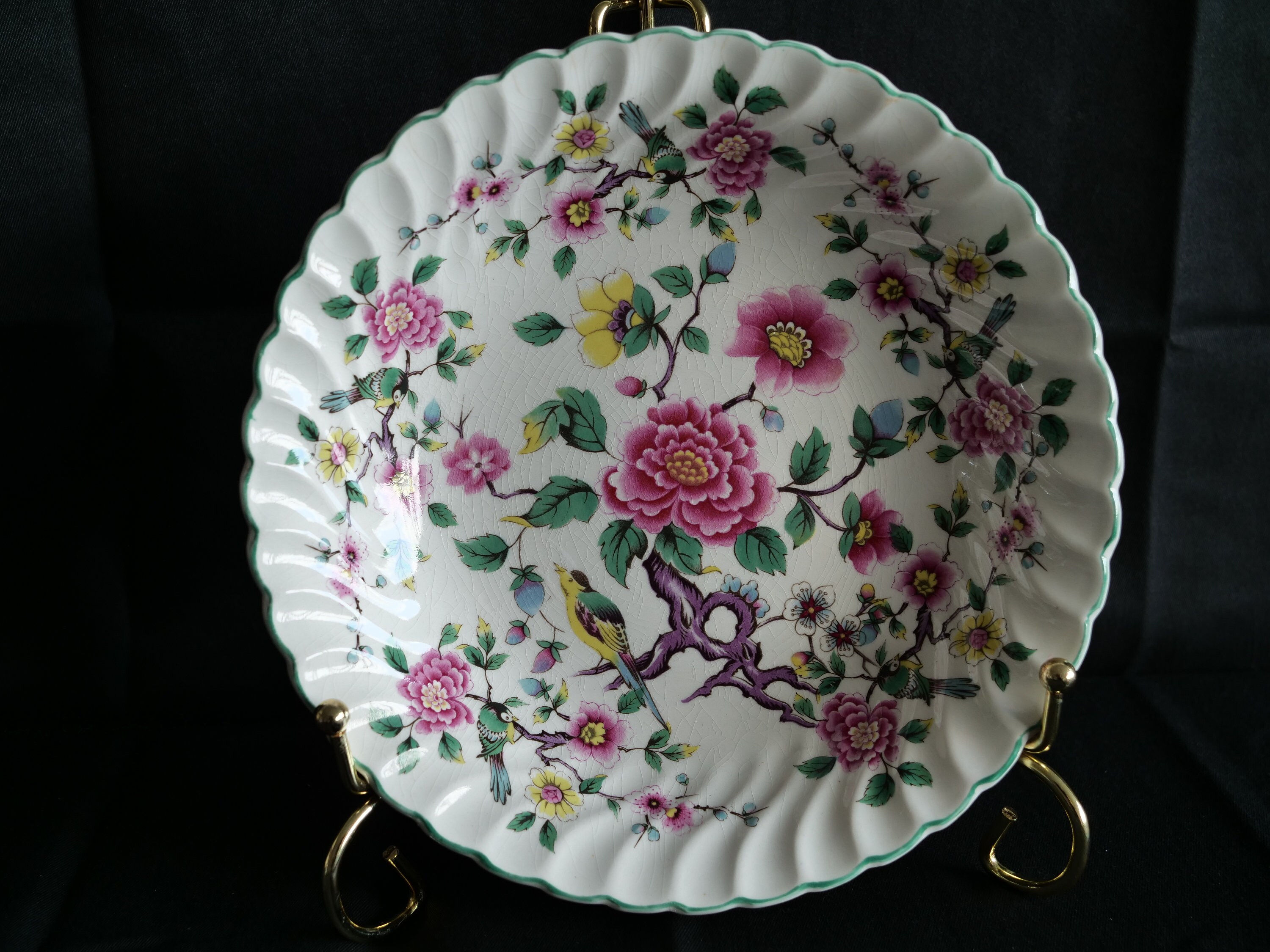 Old Foley Chinese Rose James Kent England round deep plate Etsy