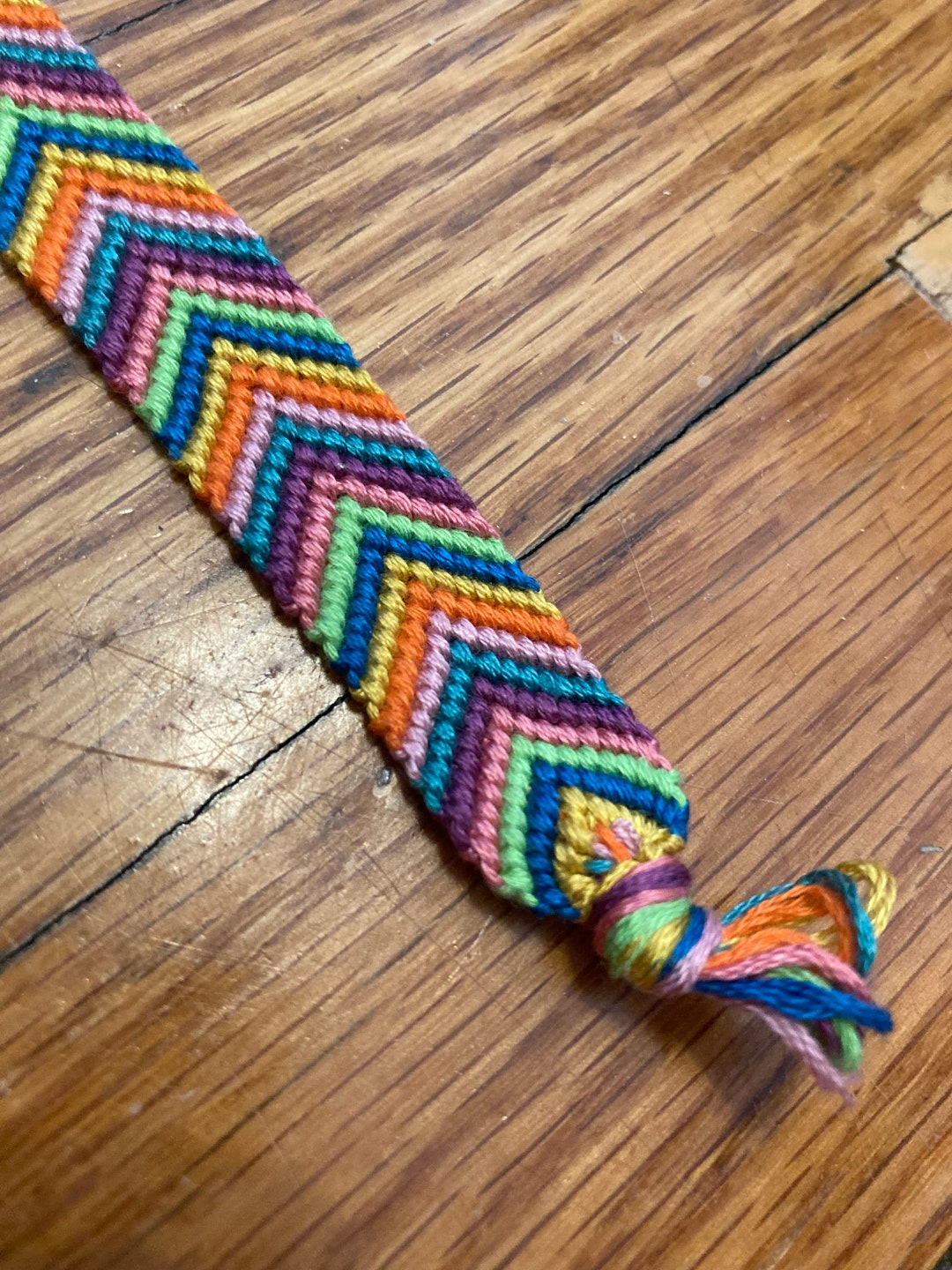 Candy Stripe Friendship Rainbow String Bracelet Patterns Bordered