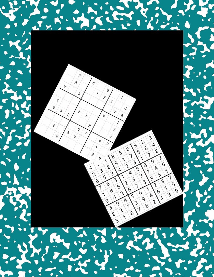 100 hard level sudoku printables download sudoku pages etsy