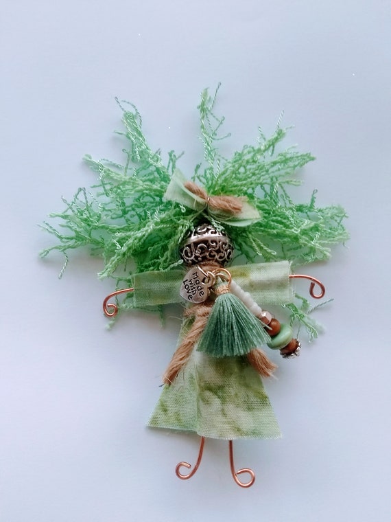 Aqua Wild Woman Wire Stick Figure Handmade Pendant/brooch Etsy