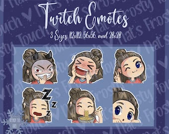 6 x Twitch Emotes / Chibi Girl / Blonde Hair