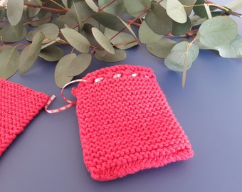 Hand Knitted Eco-Friendly Soap Bag - Soap Saver - Soap Sack 100% Cotton Plain Colour