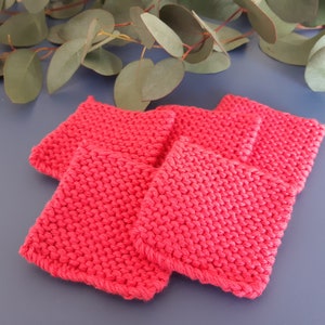 Set of 5 Scrubbies Hand Knitted Eco-Friendly Make-up Removing Pads 100% Cotton Plain Colour image 4