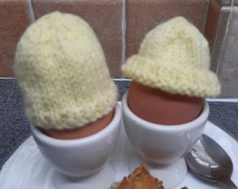 Egg Cup and Cosy Set (Pair) Hand Knitted Reusable Breakfast Brunch Gift