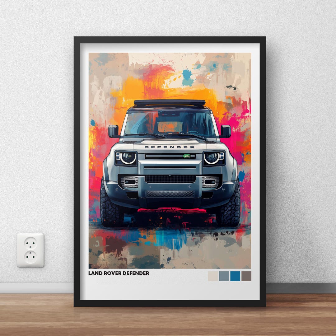 Land Rover Defender Print - Grey - Car Poster - Cool Car Print - Iconic ...