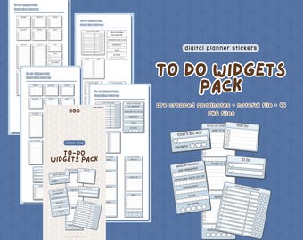 To-Do-widgetspakket: digitale plannerstickers voor Goodnotes en Noteful (44 png-bestanden)
