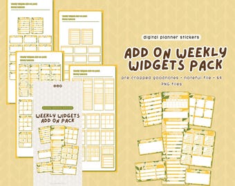 PAQUETE COMPLEMENTARIO Paquete de widgets semanales de lujo / Pegatinas digitales para Goodnotes / Lindos widgets funcionales para planificadores digitales / Sunny Lemons