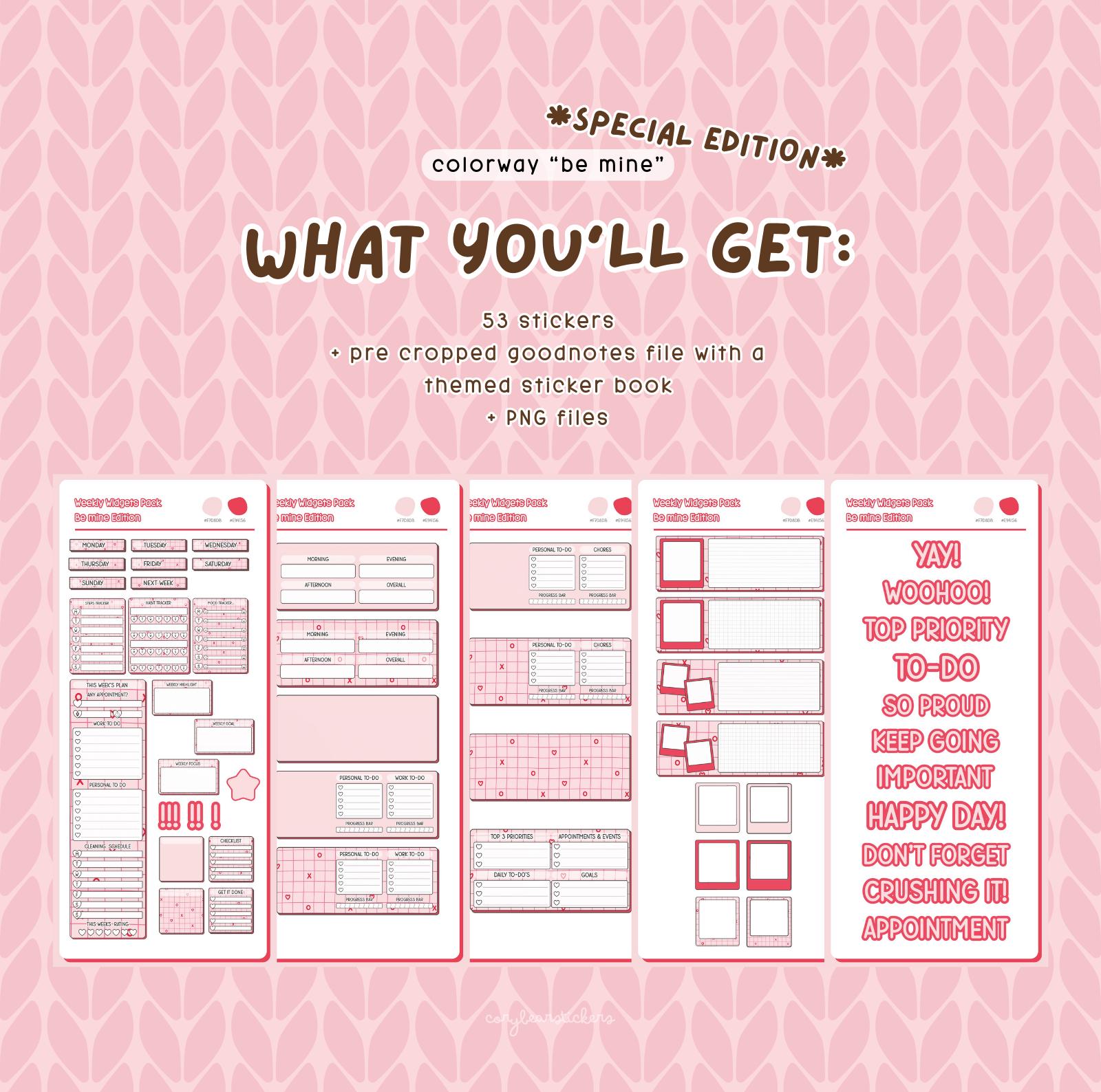 Weekly Widgets Pack | Digital Stickers for Goodnotes | Cute Functional ...
