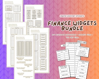 Bundel met financiële widgets: digitale plannerstickers voor Goodnotes & Noteful