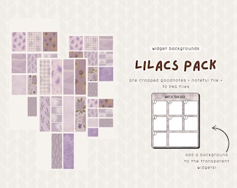 Fondos de widgets Lilacs: Stickers digitales para Goodnotes y Noteful (PNG)