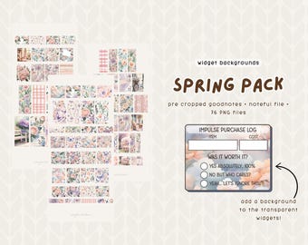 Widget Backgrounds | Digital stickers for Goodnotes | Cute Backgrounds for your widgets | iPad & Android | Spring Pack