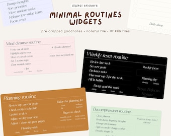 Paquete de widgets de rutinas / Pegatinas digitales para Goodnotes / Widgets funcionales y bonitos para planificadores digitales / iPad y Android / MINIMAL