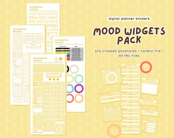 Paquete de widgets de estado de ánimo / Pegatinas digitales para Goodnotes / Widgets funcionales y bonitos para planificadores digitales / iPad y Android / Hora dorada