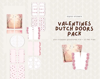 Paquete de pegatinas de Valentines Dutch Doors: Planificador digital Goodnotes (PNG)