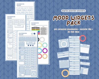 Paquete de widgets de estado de ánimo / Pegatinas digitales para Goodnotes / Widgets funcionales y bonitos para planificadores digitales / iPad y Android / Cloud Nine