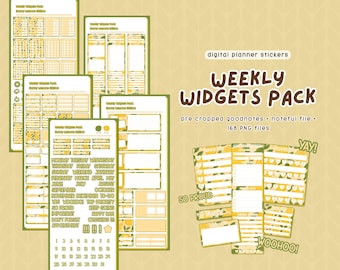 EDICIÓN ESPECIAL Paquete de widgets semanales de lujo / Pegatinas digitales para Goodnotes / Lindos widgets funcionales para planificadores digitales / Sunny Lemons