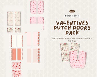 Valentines Dutch Doors Digital Stickers for Goodnotes (PNG)