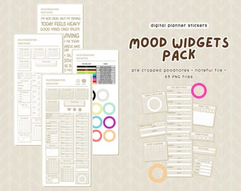 Paquete de widgets de estado de ánimo / Pegatinas digitales para Goodnotes / Widgets funcionales y bonitos para planificadores digitales / iPad y Android / Latte Dream