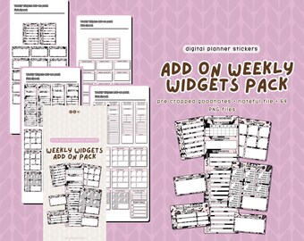 Paquete de widgets semanales Deluxe de Pink Spook (complemento + PNG y archivo Noteful)