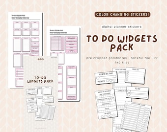 To-Do Widgets Pack | Digital stickers for Goodnotes | Cute Functional widgets for digital planners | iPad & Android | Color Changing