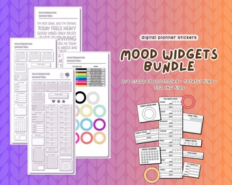 Paquete de widgets de estado de ánimo / Pegatinas digitales para Goodnotes / Widgets funcionales y bonitos para planificadores digitales / iPad y Android / PAQUETE