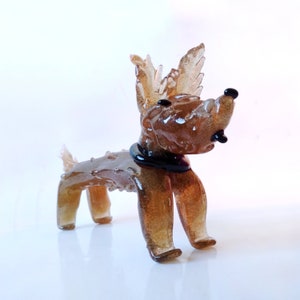 Vintage Ercole Barovier Murano Glass Dog Sculpture Scottie Scottish Terrier Dog Pulegoso Glass Figurine Scotty Art Glass Barovier&Toso 1930
