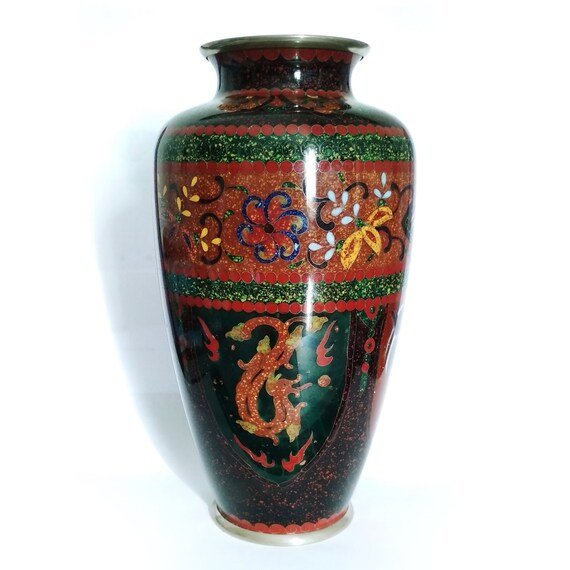 アンティーク 明治時代 花瓶 龍 ⭐️唐金 饕餮文龍双耳瓶 明治時代