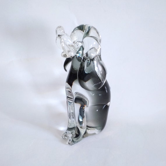 Vintage Murano Glass Dog Sculpture Smoke Sfumato Glass Lead Glass Art Glass Sculpture Dog Figure V. Nason Hound Vetro Artistico Paperweight