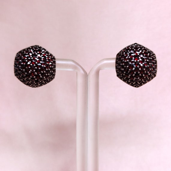Sensual Garnet Raspberry Earrings Rose Gold Gilde… - image 6