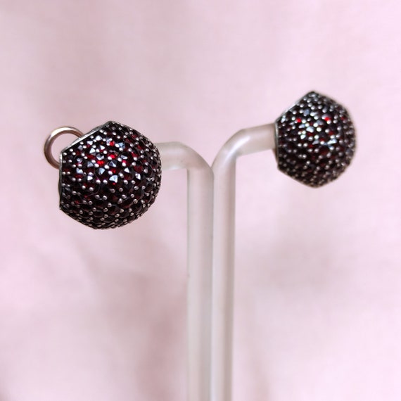 Sensual Garnet Raspberry Earrings Rose Gold Gilde… - image 8