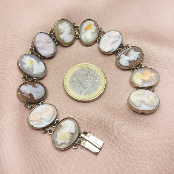 Victorian Grand Tour Hand Carved Shell Cameo Brac… - image 9