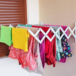 Wall Mounted Clothes Drying Rack Laundry Holder Shelf Folding Dryer  Hanger-60cm