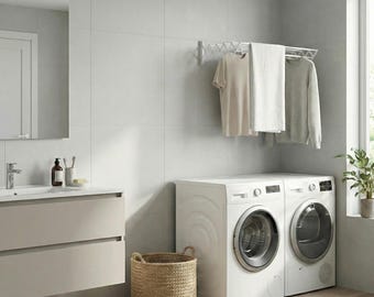 Aluminum Wall Drying Rack: Folding Laundry Room Hanger