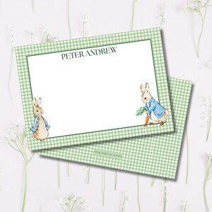 Personalisierte Peter Rabbit Stationär / Junge Geburtstag Stationär / Peter Rabbit Dankeskarten