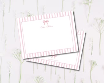 Personalized Pink Bow Stationery: Baby Shower Thank You Cards