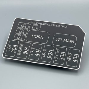 NC10 Fuse Box Decal NB Engine Bay Sticker Mazda Miata