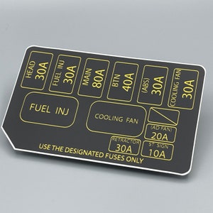NB11 Fuse Box Decal NB Engine Bay Sticker Mazda Miata