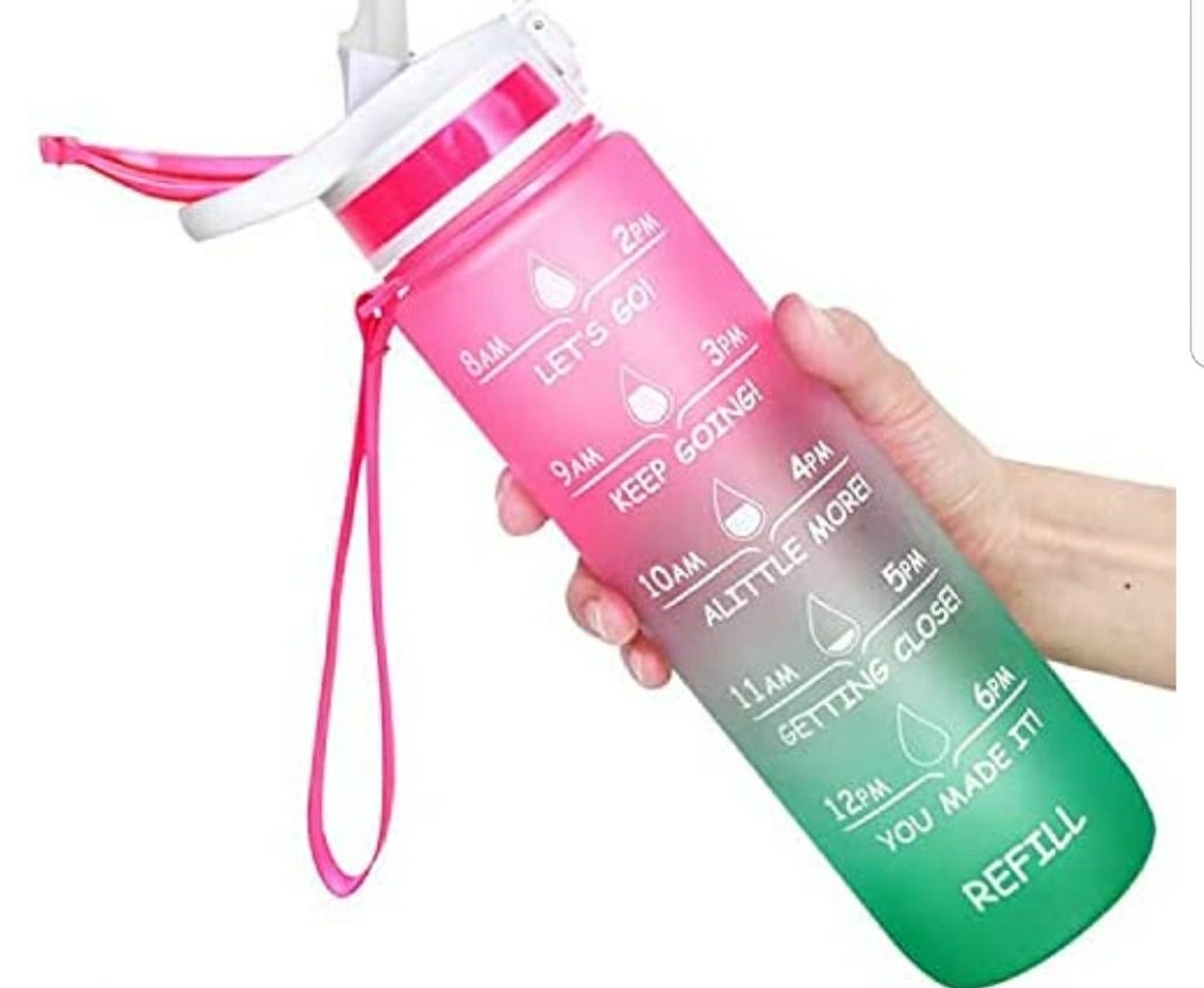 Motivational Water Bottle With Straw 32oz Motivational Water Etsy