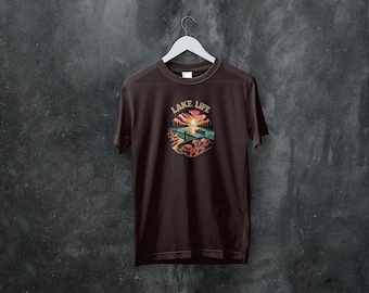 Retro Lake Life Shirt Design: Outdoors Graphic (PNG Digital Download)