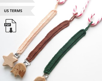 Patrón de ganchillo para sujetachupetes, sujetachupetes esencial, clip para chupete fácil, colgante de ganchillo para chupete, vídeo de ganchillo