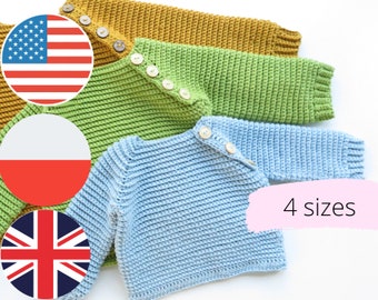 Crochet baby pattern, crochet baby 0-24 m, Simply crochet sweater, crochet baby cardigan pattern, crochet baby sweater pattern