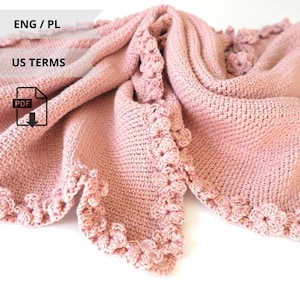 PATRÓN DE GANCHILLO PDF - video / Manta de ganchillo / Manta de bebé / Manta de niña / Patrón para principiantes / Patrón fácil / Manta de flores