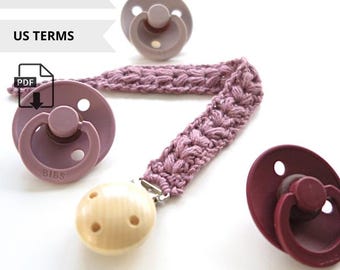 Sujetachupetes de ganchillo, patrón para bebé, sujetachupetes, clip para chupete, cadena para chupete