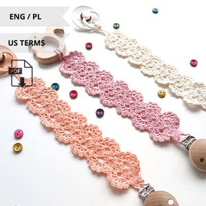 Crochet pattern Pacifier holder, Lacy Pacifier holder, pacifier clip, cornflower dummy pendant, crochet video
