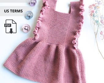 Patrón de vestido de bebé a crochet, vestidos de bebé a crochet sencillos en PDF, vestido a crochet para bebés de 1 a 2 años